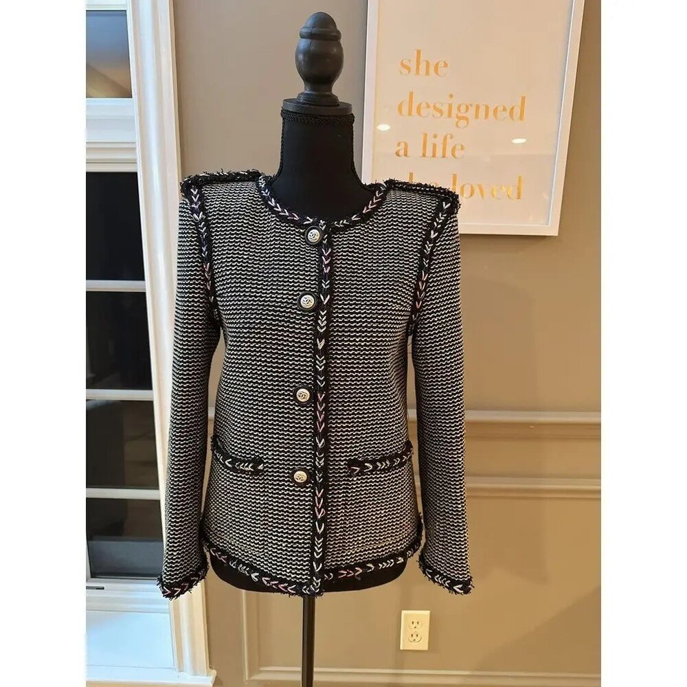 Chanel Black and Multicolor Fantasy Tweed Jacket